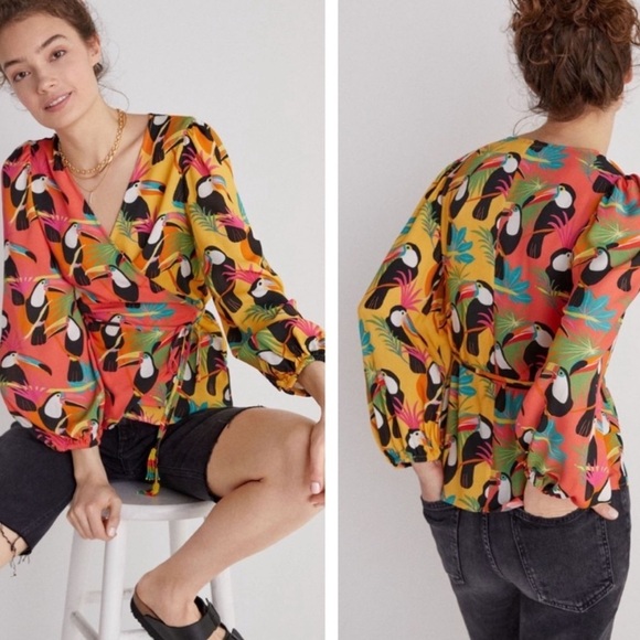 FARM Rio | Tops | Farm Rio For Anthropologie Medium Toucan Parrot Hued ...